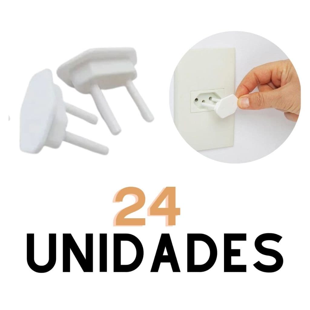 Protetor de Tomada Segurança para Bebê Contra Choque 12 un e 24 un