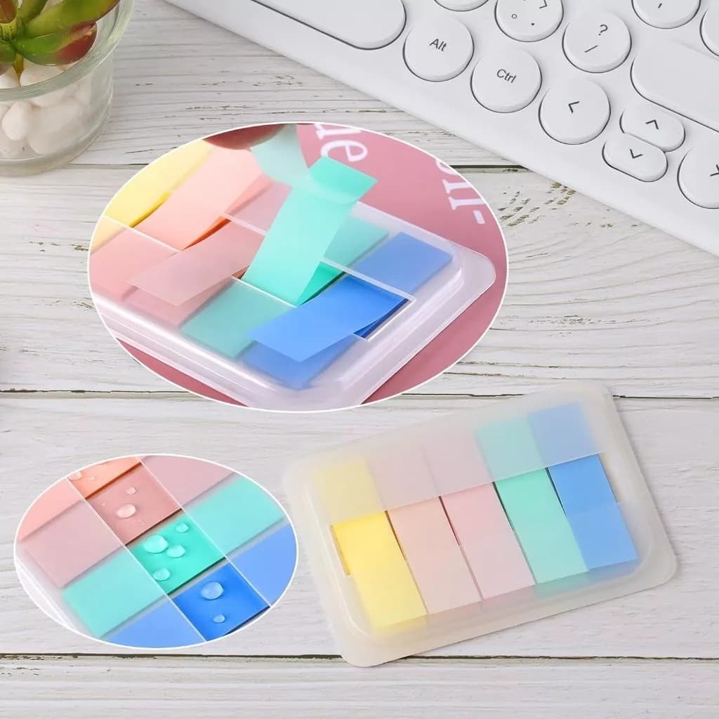 Pacote Marcador De Página Flag De Notas Coloridas Papelaria Escolar Adesivo 5 -10 Cores  notas adesivo com regua