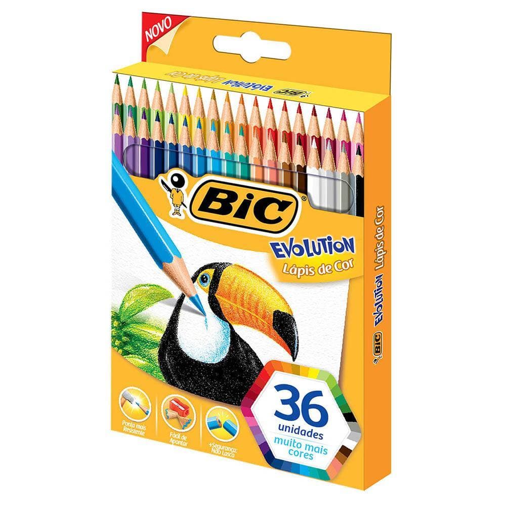 Lápis de Cor BIC Evolution com 36 cores Sextavado Resistente