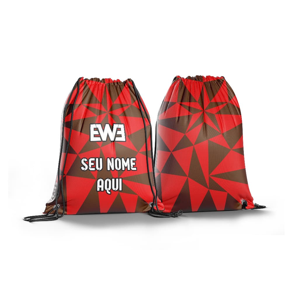 Mochila Saco Bolsa Academia Esporte Costas Impermeável Nylon Reforçado Pode Personalizar Nome