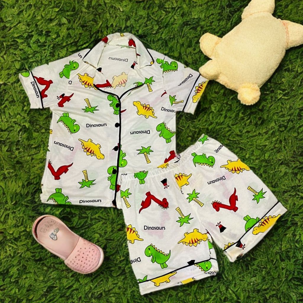 Pijama Americano Curto Infantil Menino Conforto Dinossauro