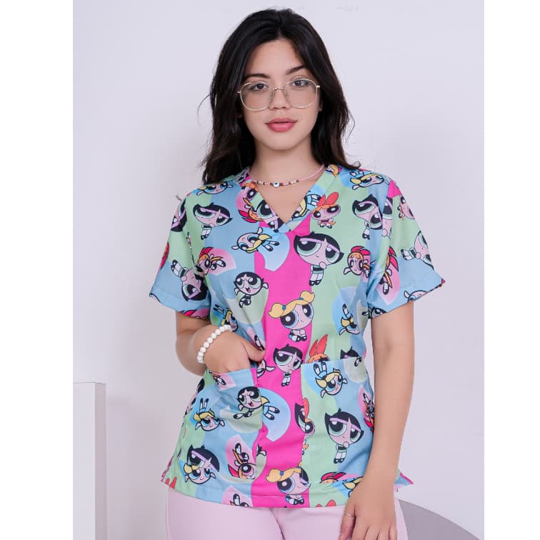 Bata Feminina Acinturada Personagens de Desenhos