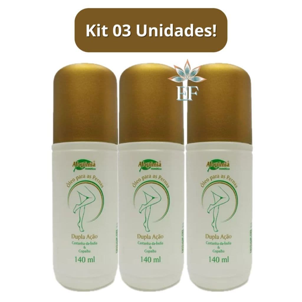 Kit 3 Unidades: Óleo Para Pernas Dupla Ação 140mL Alquimia Cosméticos