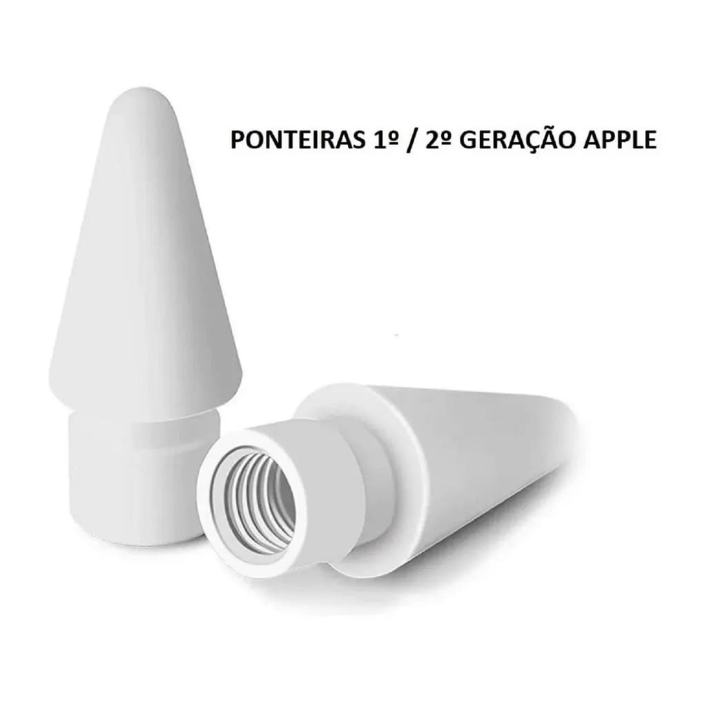 Kit 2 Pontas Caneta Compatível Apple Pencil Para Geração 1 e 2 Ipad Hard