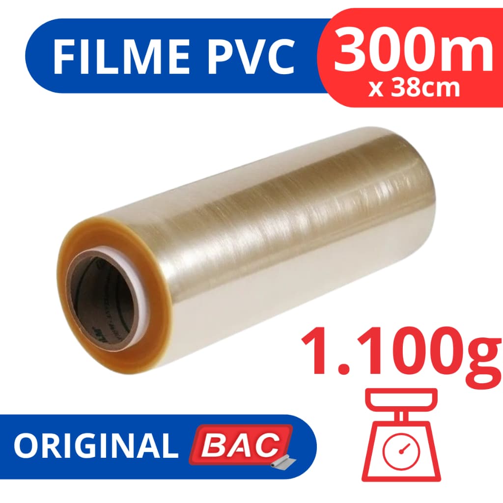 Rolo Bobina Plastico De Filme Pvc 38cm X 300 Metros Original BAC