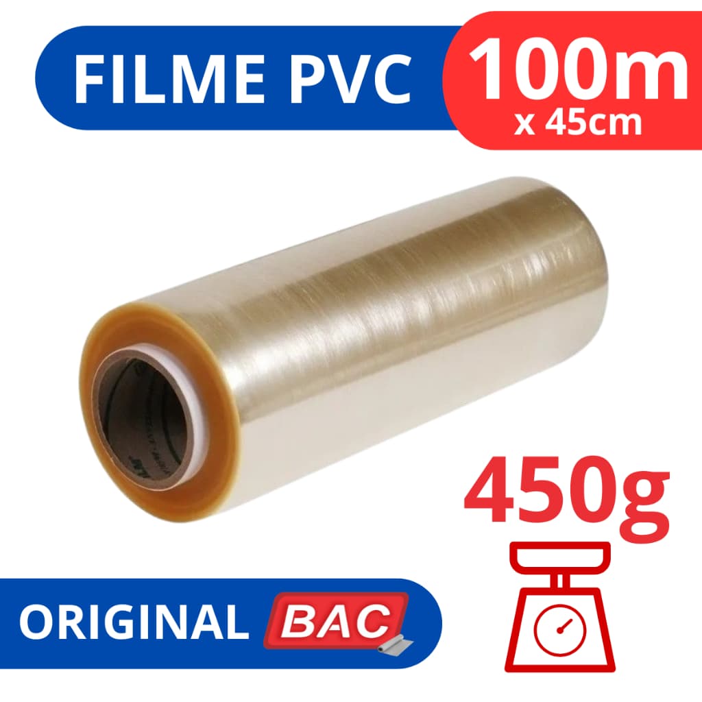 Rolo Bobina Plastico De Filme Pvc 45cm X 100 Metros Original BAC