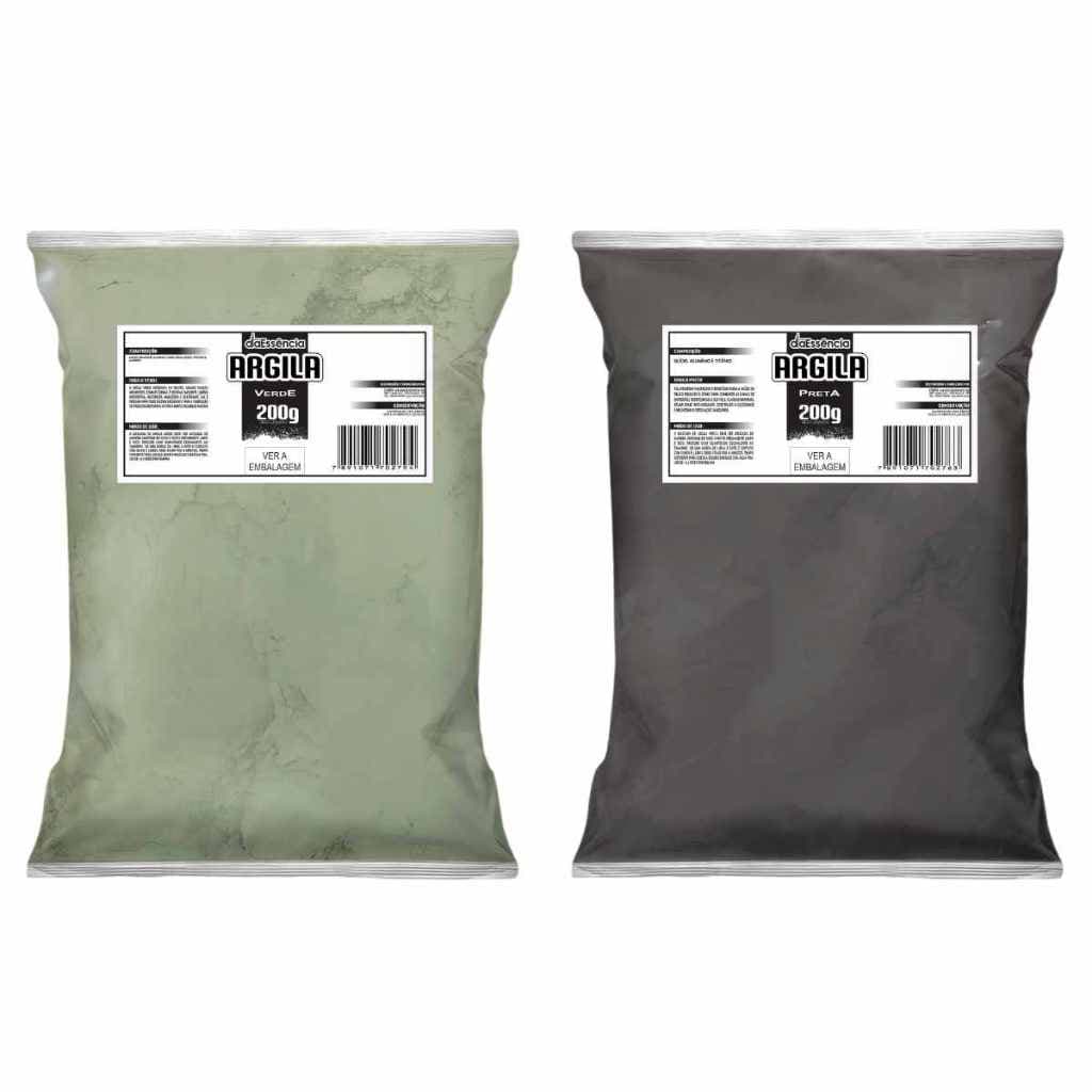 Kit 2 argilas 200g Daessencia (Verde e Preta)