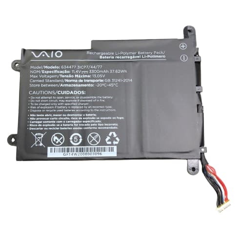 BATERIA NOTEBOOK ORIGINAL 634477 3ICP7/44/77 - 3300MAH 11.4V