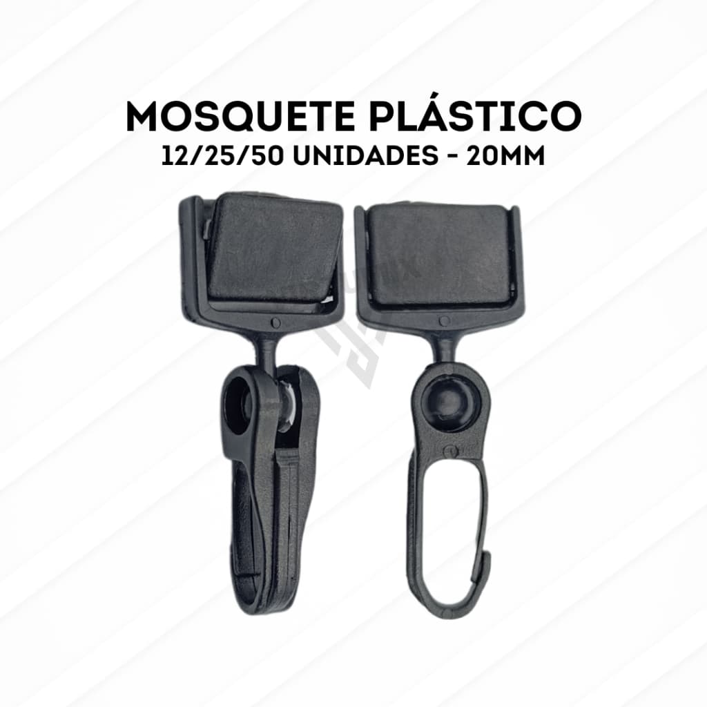 Kit Mosquete Plástico 20mm p/ Cordão de Crachá ( 12, 25 e 50 uni. )