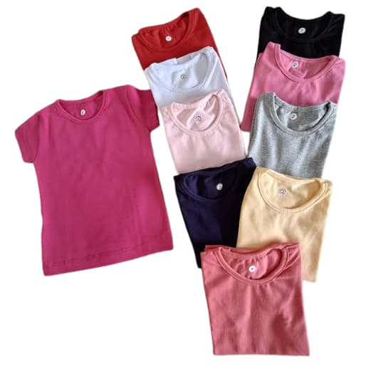 Blusa Feminina Infantil manga curta de Cotton