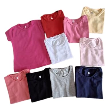 Blusa menina Infantil Manga curta kit 3 peças