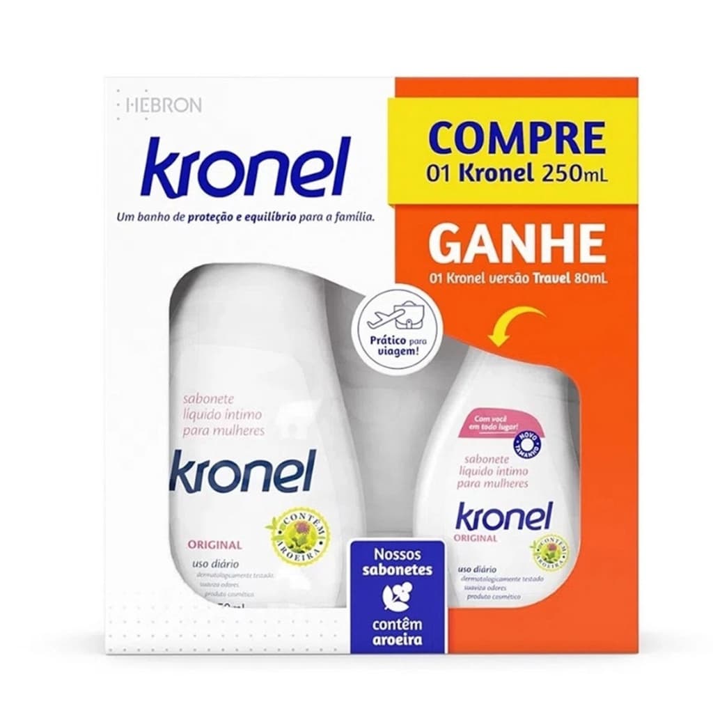 Kit Sabonete intimo Kronel 250 ML ORIGINAL + 80 ML GRÁTIS