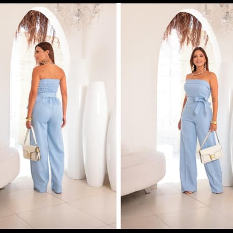 Macacão Longo Alfaiataria Tomara que Caia