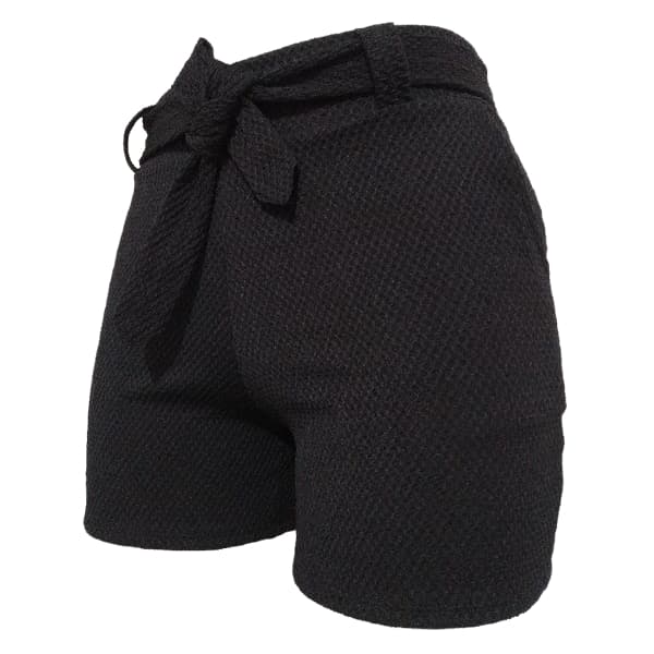 kit 3 Shorts Colmeia Listrado Liso Feminino Com Cinto