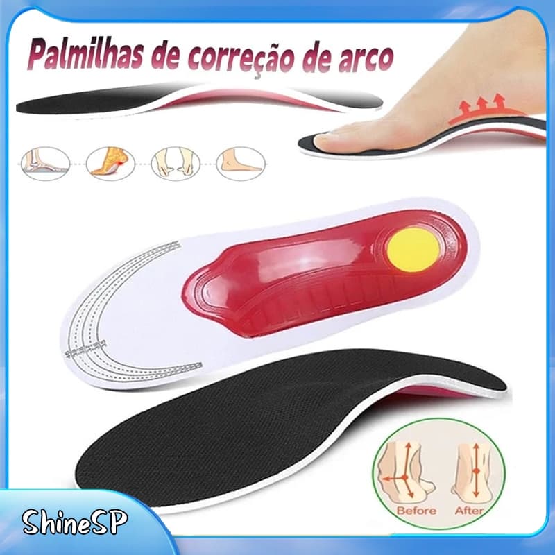 Palmilha Ortopédica Correção Pé Chato Alivio Das Dores  Alta qualidade