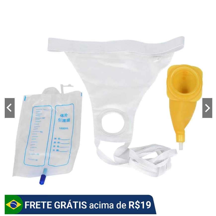Bolsa Cueca Coletora Mictório Incontinência Urinaria Homem Idoso 1L