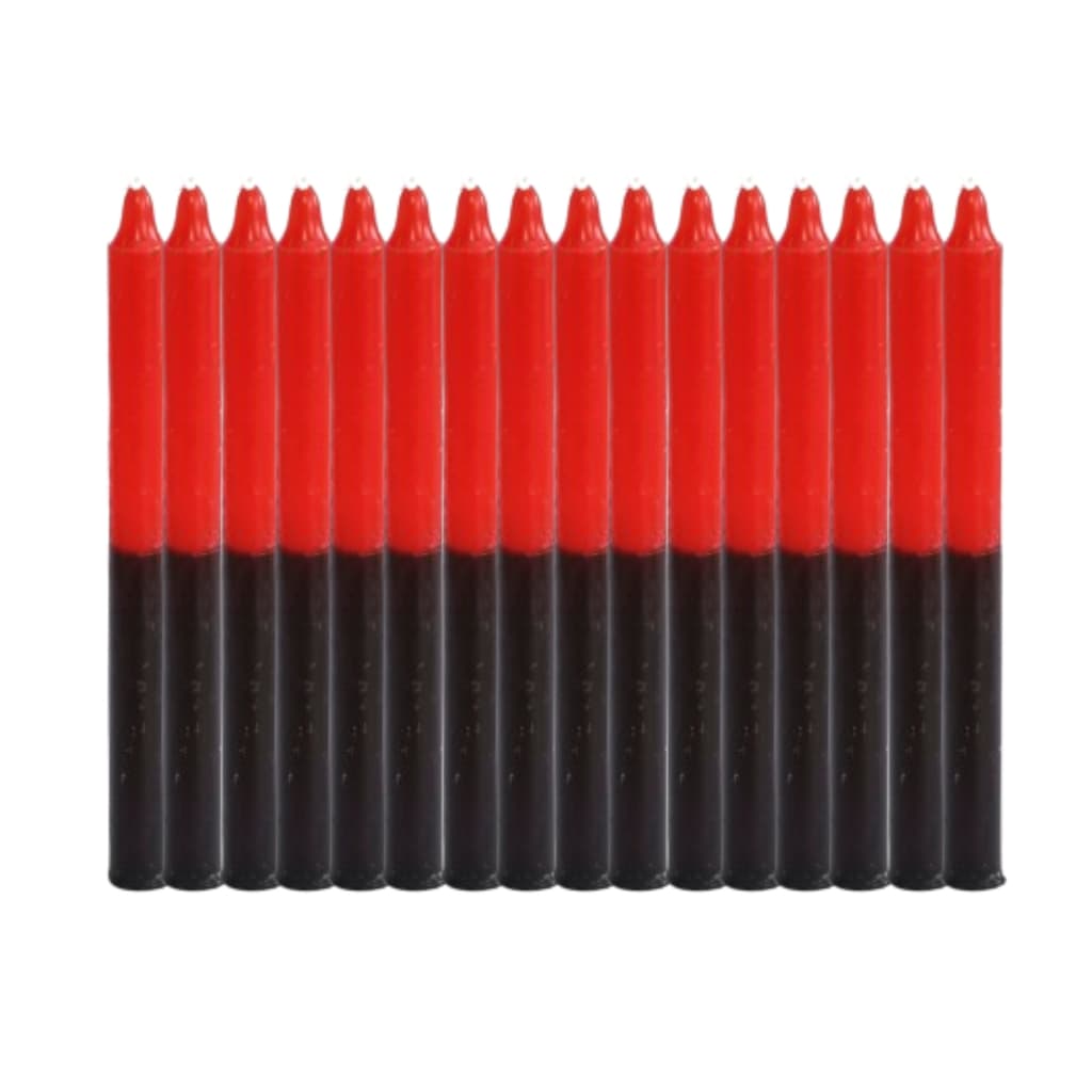 1 Kg Vela Palito Bicolor Vermelha e Preto N8 31 unidades