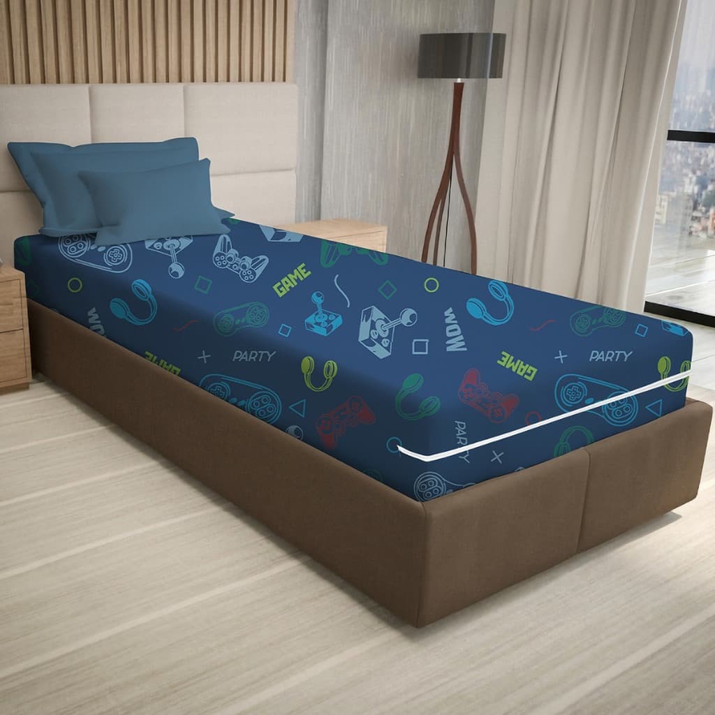 Capa Colchão Lençol com Zíper Solteiro Estampada INFANTIL Malha Gel - Sonho Lar