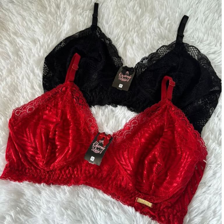 KIT 2 Sutian de Renda Alcinha Lingerie Virginia