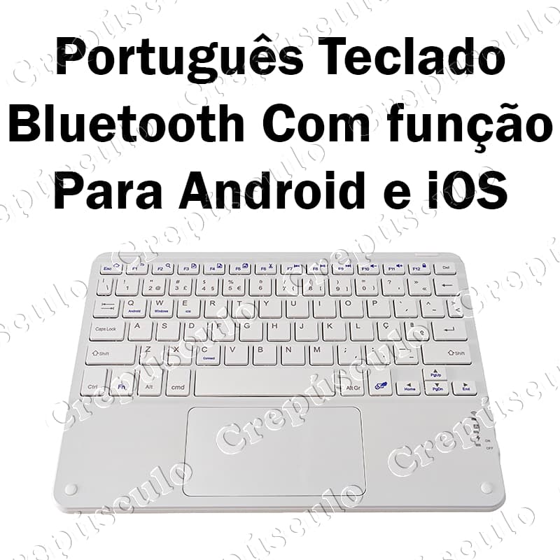 Lua cheia Teclado Português Bluetooth com função de toque sem fio adequado para em tablets, telefones e laptops
