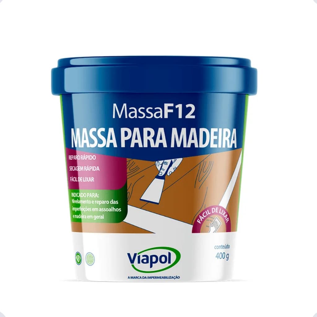 Massa F12 Viapol – Nivelamento e Acabamento Perfeito Paredes Tetos Internos Externos Multicores