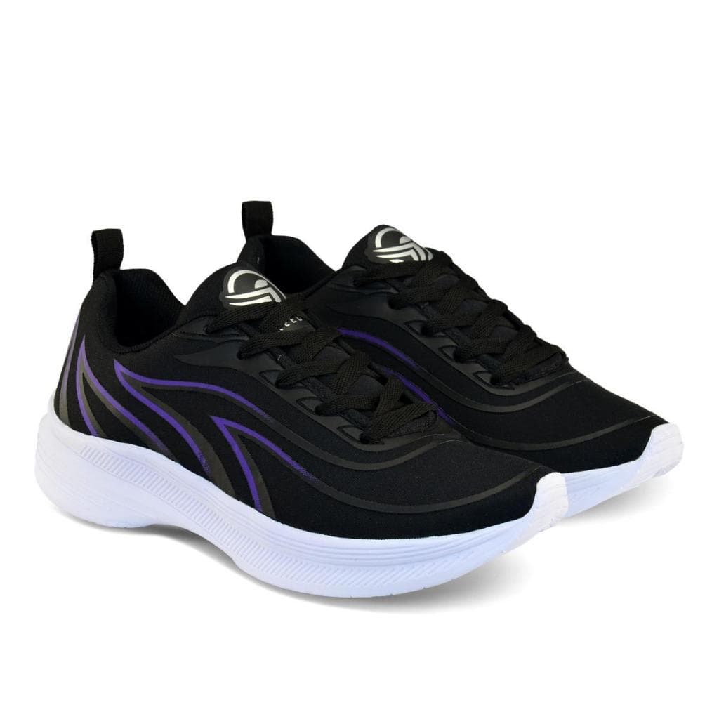 Tenis Feminino Escolar Academia Original FREEDOM Corrida Caminhada Lançamento PRETO LILAS