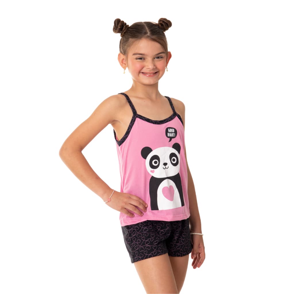 Pijama Infantil Menina Personagem Panda Roupa de dormir