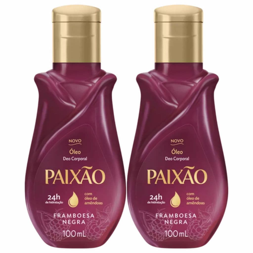 Kit 2 Óleo Deo Corporal de Amêndoas Paixão Framboesa Negra 100ml