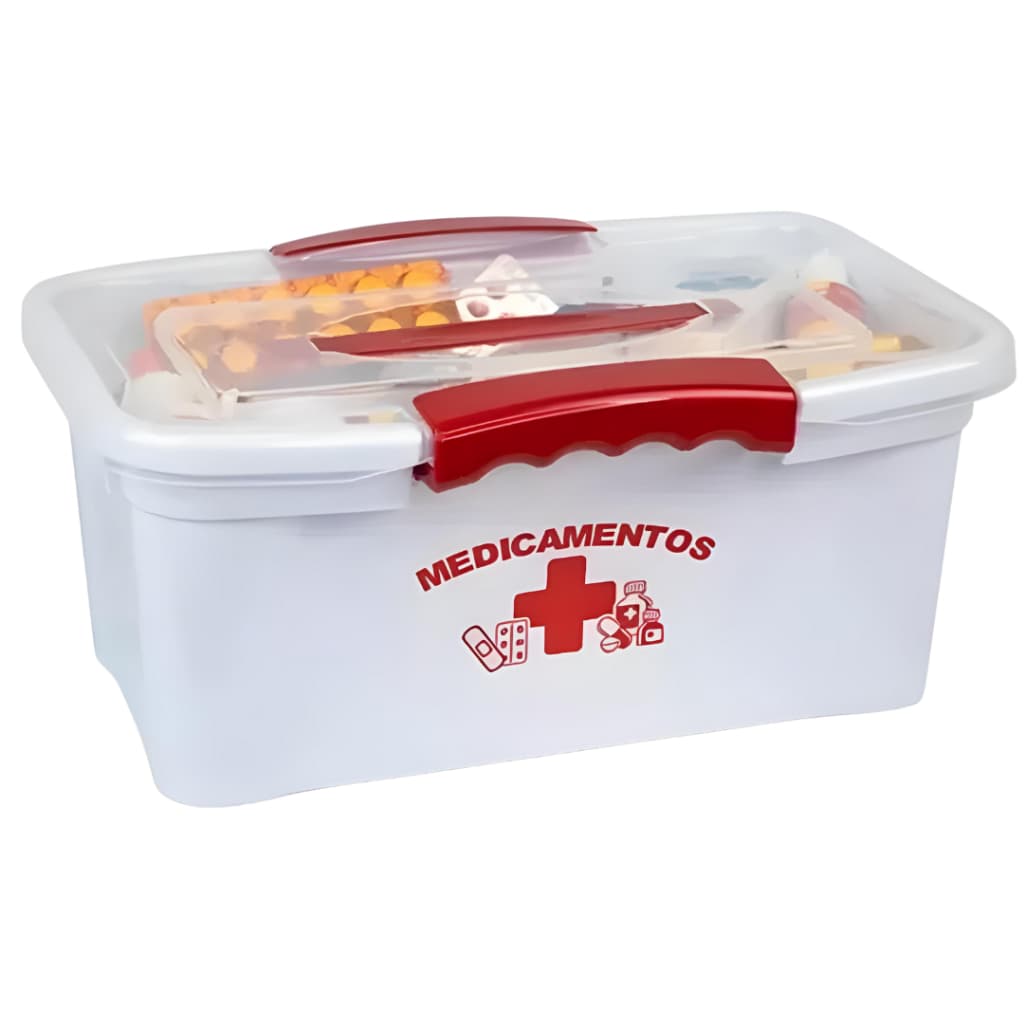 Maleta Caixa Para Medicamentos 6 Litros Com Alça Porta Medicamentos Enfermagem Primeiros Socorros