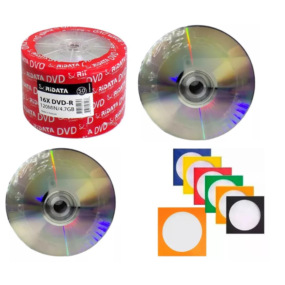 10 unidades de Mídia Virgem DVD-R 4.7gb 120min 16x - Ridata Silver Prata Grava Jogo PS2