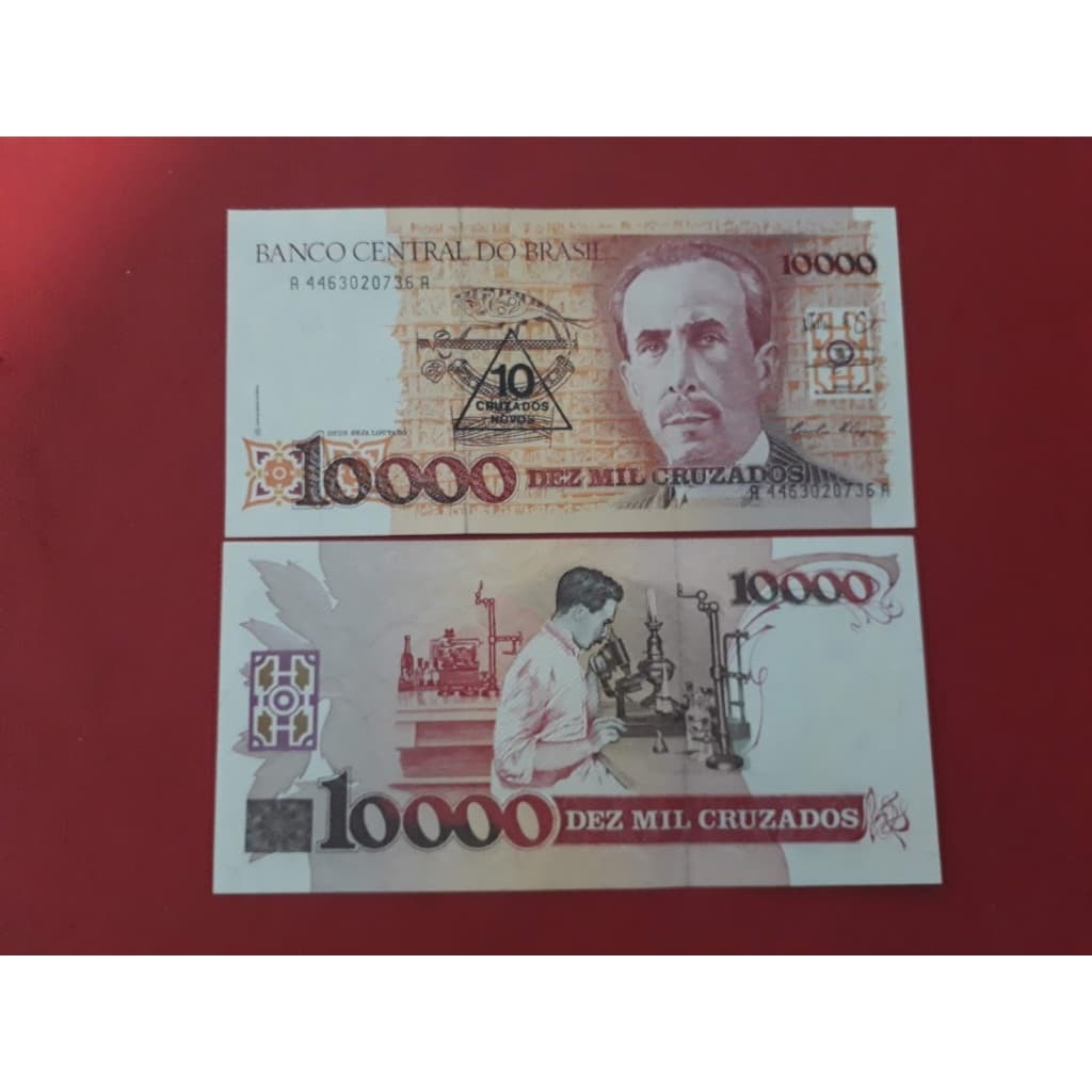 Cedula C 203 10 Cruzados novos 1990 - Flor de Estampa