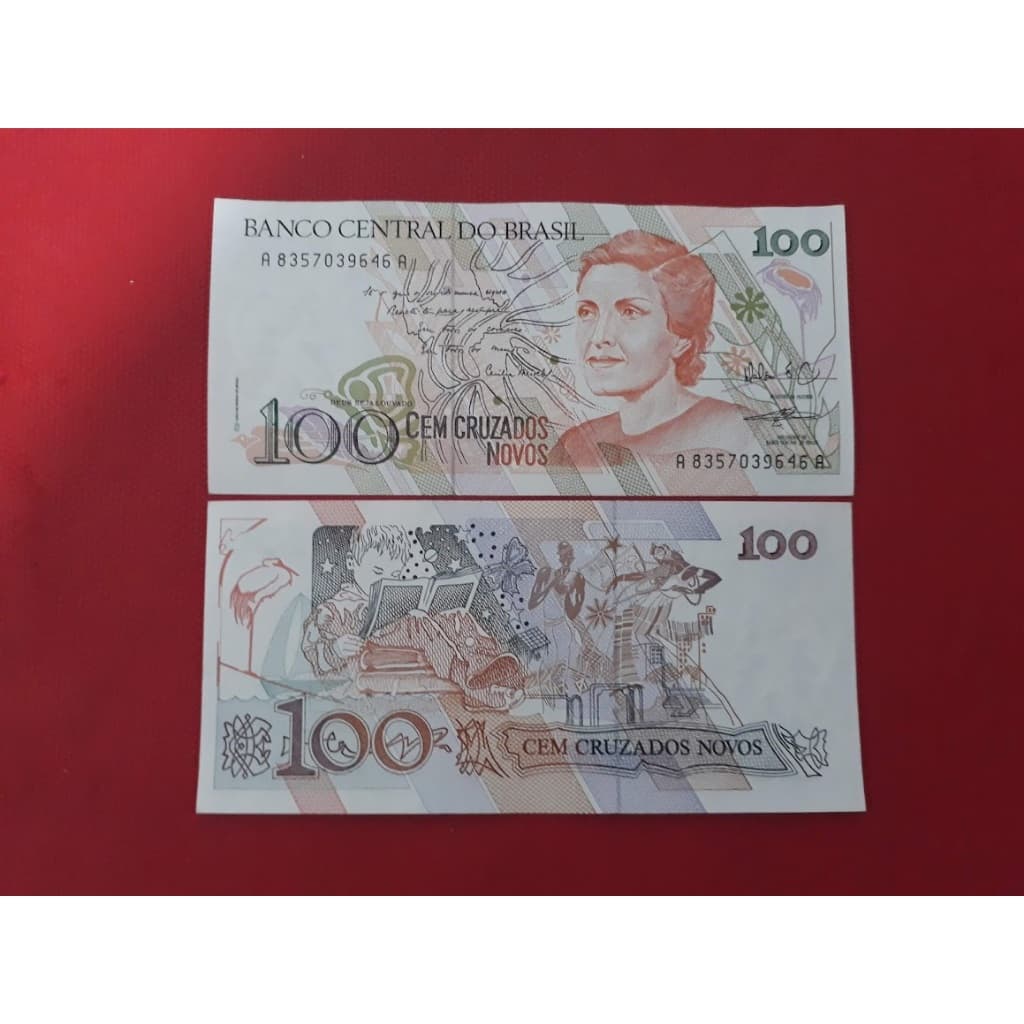 Cedula C 207 100 Cruzados novos 1989 - Flor de Estampa