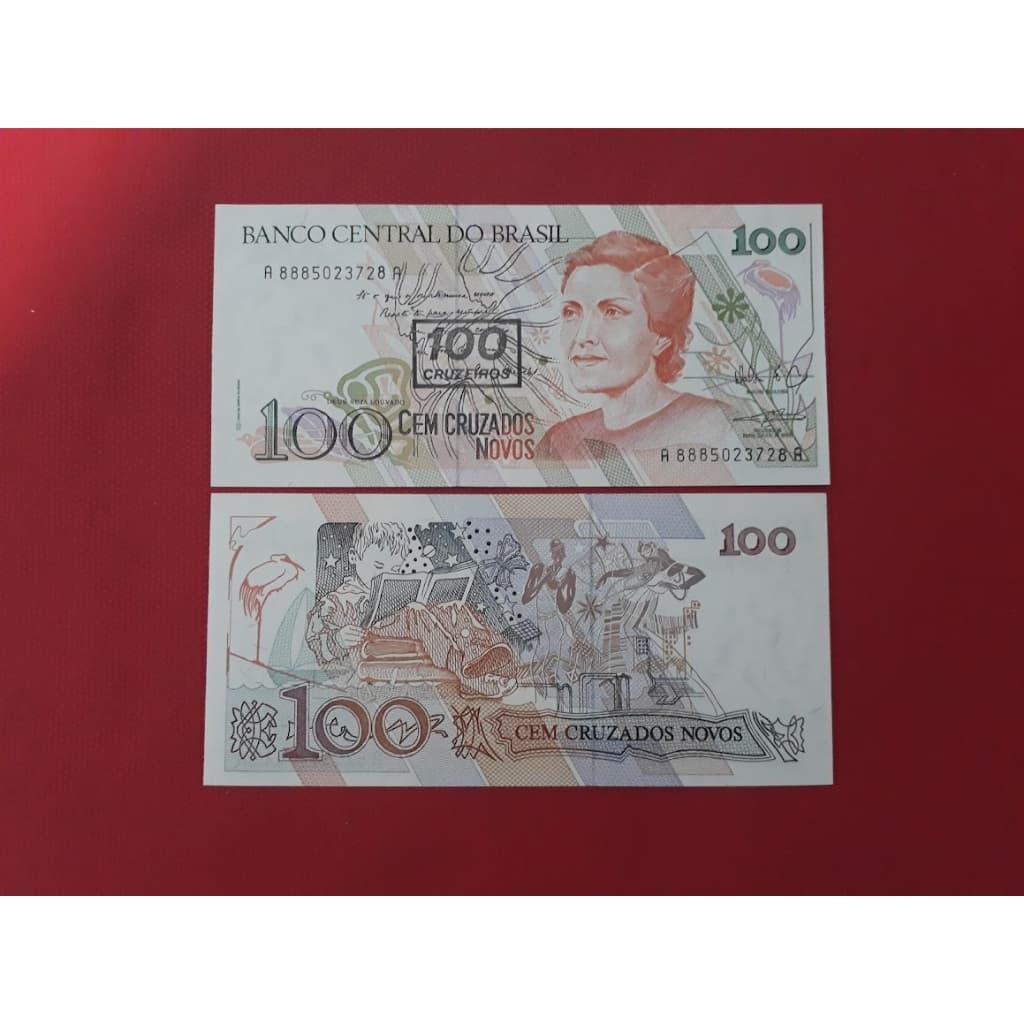 Cedula C 211 100 Cruzeiros 1990 - Flor de Estampa