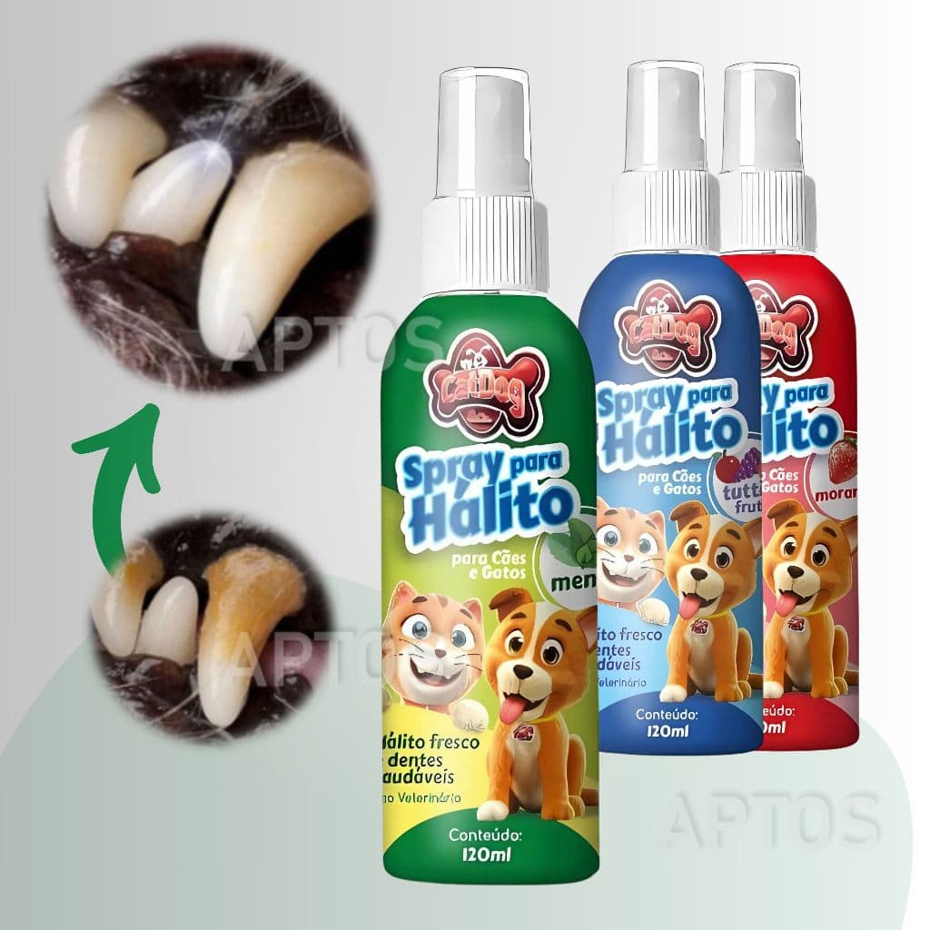 Spray Bucal contra Mau Hálito e Tártaro para Cães e Gatos 120ml