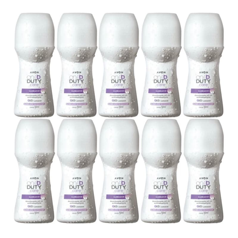 Kit com 10 Desodorante Roll-on On Duty Clareador 48ml-Avon