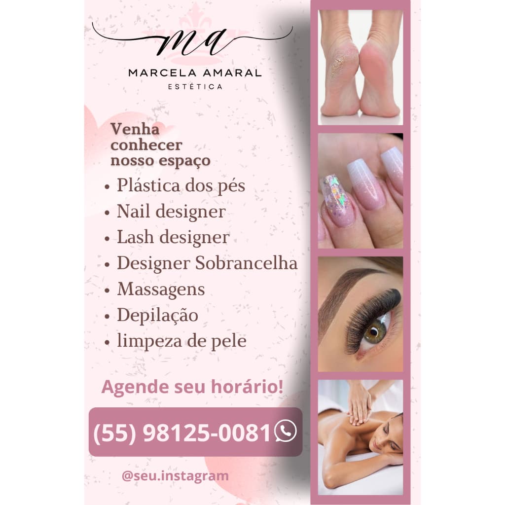 Banner em Lona Personalizado Manicure Pedicure Nail designer Salão Studio Estética  propaganda