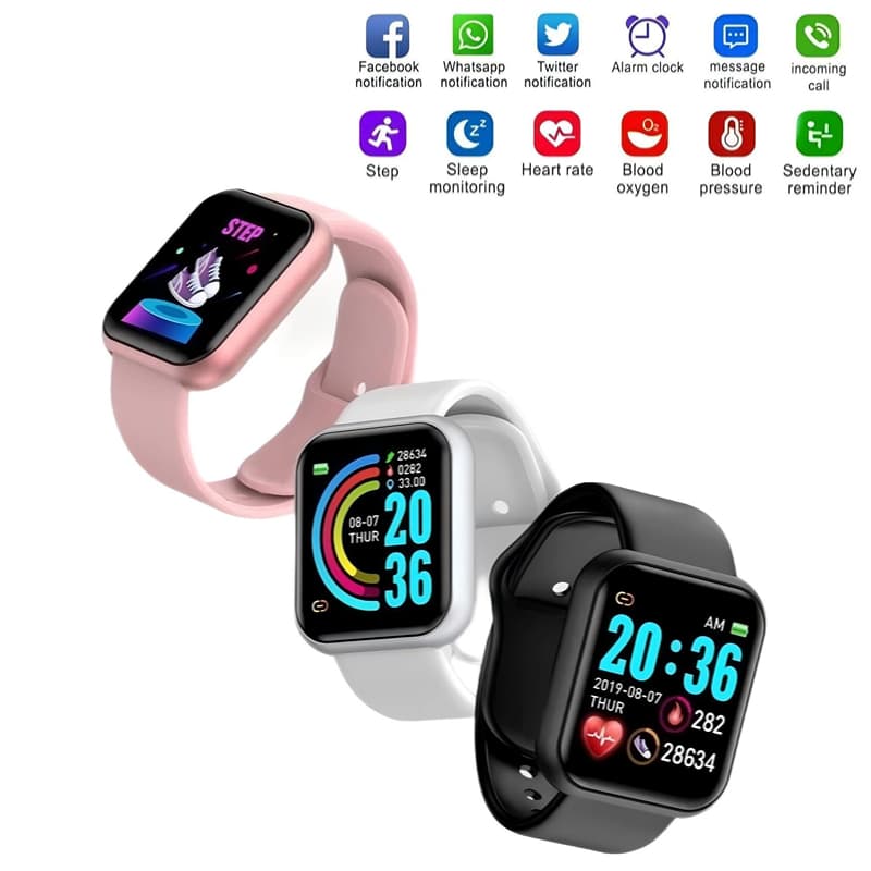Smartwatch D20 relógio Colocar foto com tela hd y68 bluetooth com lembrete chamada monitor
