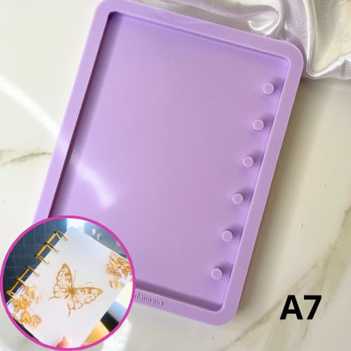 Molde de silicone para resina epóxi capa de agenda fichário. tamanho A7. #18
