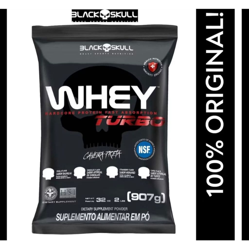 Whey Protein Turbo Black Skull Sache 907g Sabores