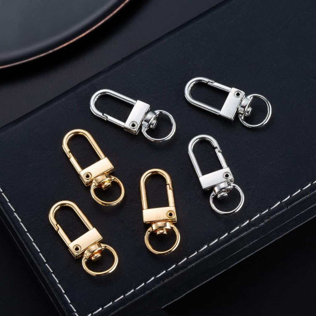 Fecho Mosquetão 32mm Kit Com 10/20/30/40 Peças Banho Zamac Dourado/Prata