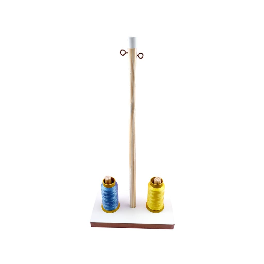 Porta Fio de Madeira 2 Cones Para Maquina Costura Domestica