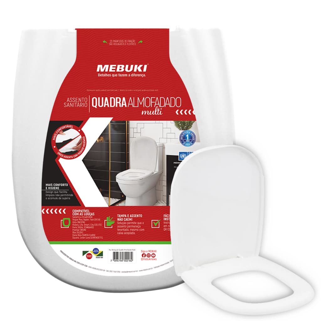 Assento Sanitário Almofadado Mebuki Icasa Sabatini