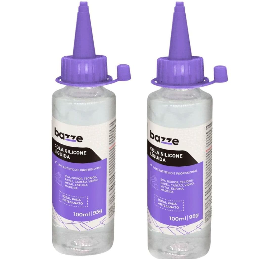 Kit Cola Silicone Artesanato Extraforte Cola Para Tecido Eva Isopor Vidro-100ml