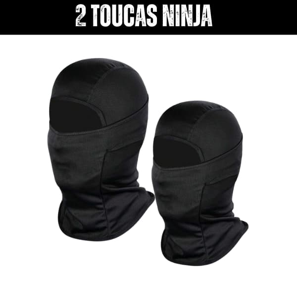 Kit 2 Touca Ninja Balaclava Toca UV+50 Proteção Solar Térmica Motoqueiro Motoboy touca preta