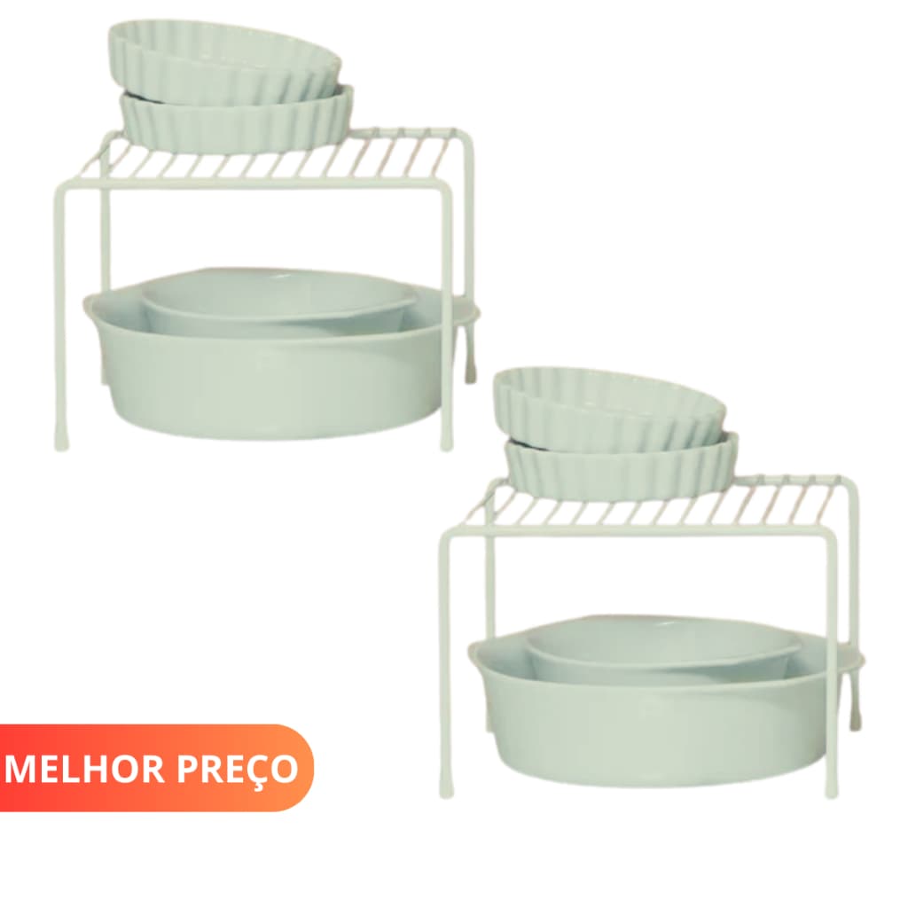 Kit Organizador Armário Cozinha Prateleira Aramado 2 un 22cm