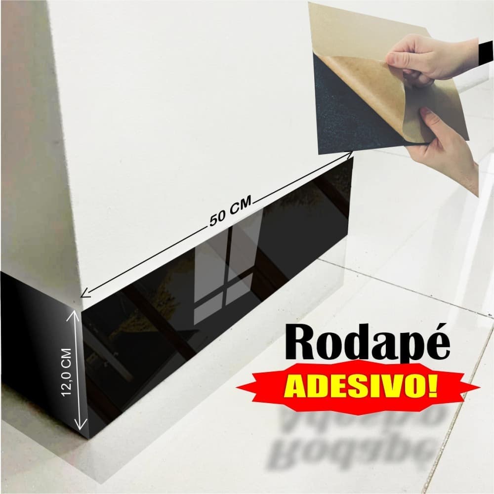 KIT 15 Rodapé Adesivo porcelanato super Brilho 50CM X 12CM