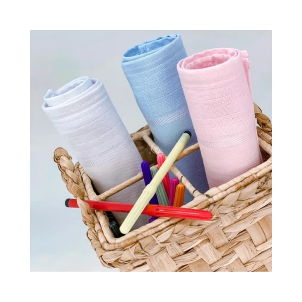 Fralda Boca Estrela Mabber 30x40cm Bainha- Bordar na Máquina e Pintura. Tecido colorido