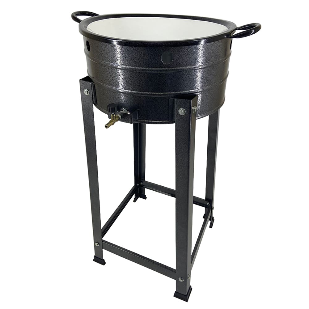 Fritador Pasteleiro Industrial Fogão Profissional A Gás Alta Pressão Com Tacho Nº18 Esmaltado Pastel Salgados