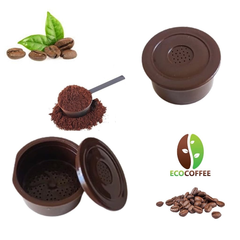 3 Cápsula Delta Q Reutilizável Recarregável Com Colher Medidora