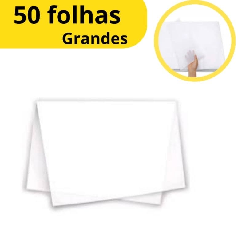 Papel Seda Branco 50x70 - 50 Unidades